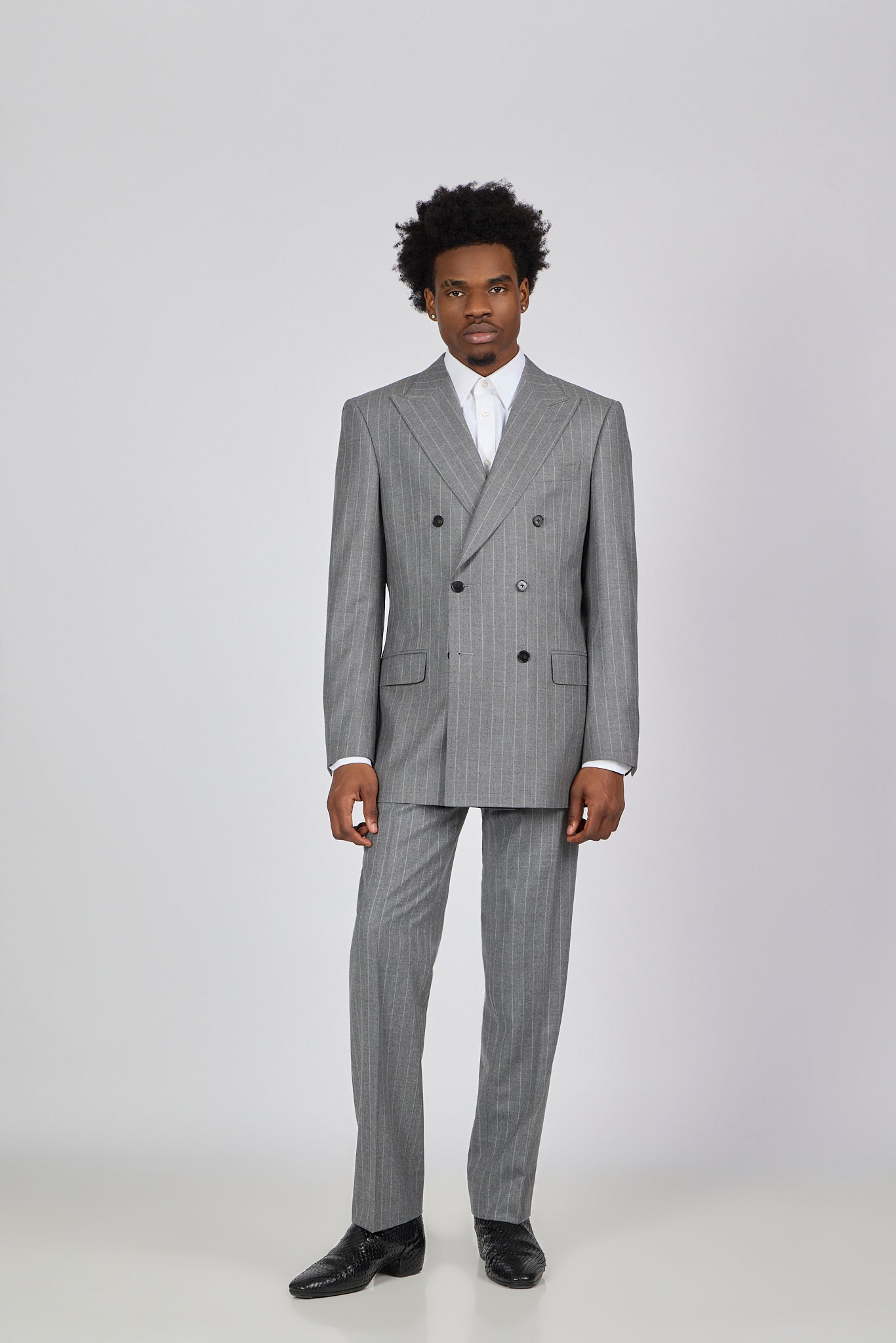 PM Grey Pinstripe Double-Breasted Suit