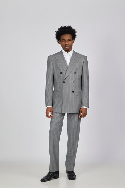 PM Grey Pinstripe Double-Breasted Suit