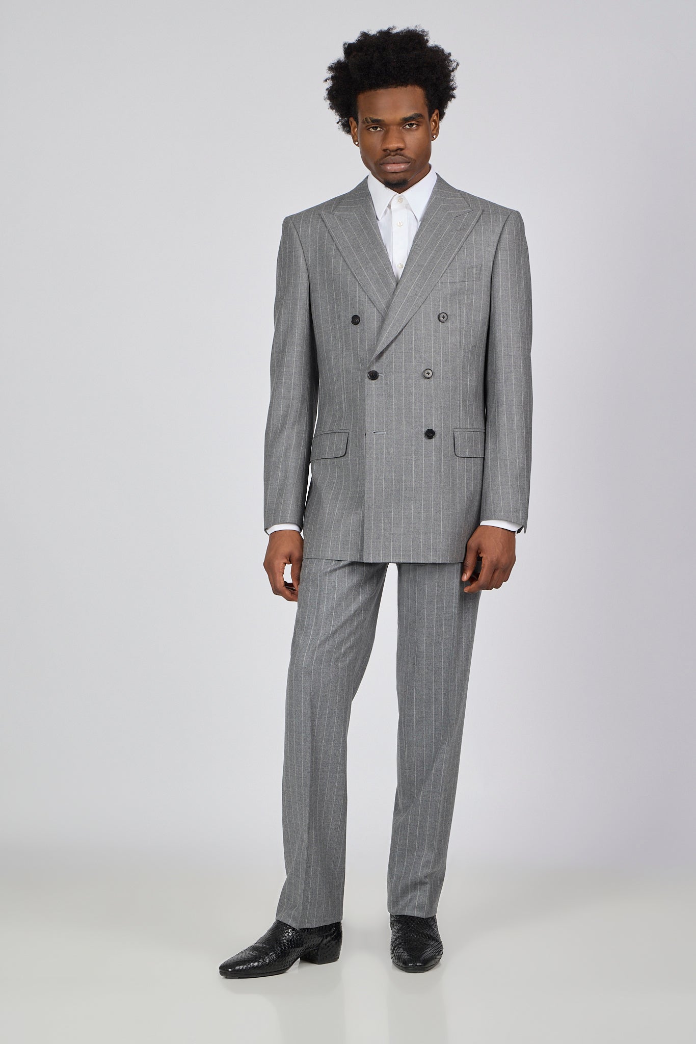PM Grey Pinstripe Double-Breasted Suit