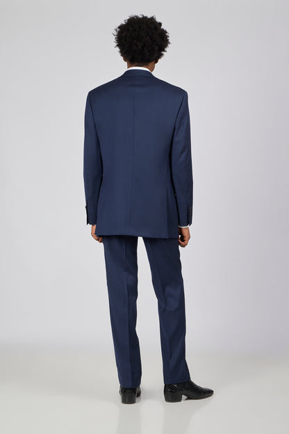 PM Herringbone SB Suit - Elegant Navy in Super 150 Wool