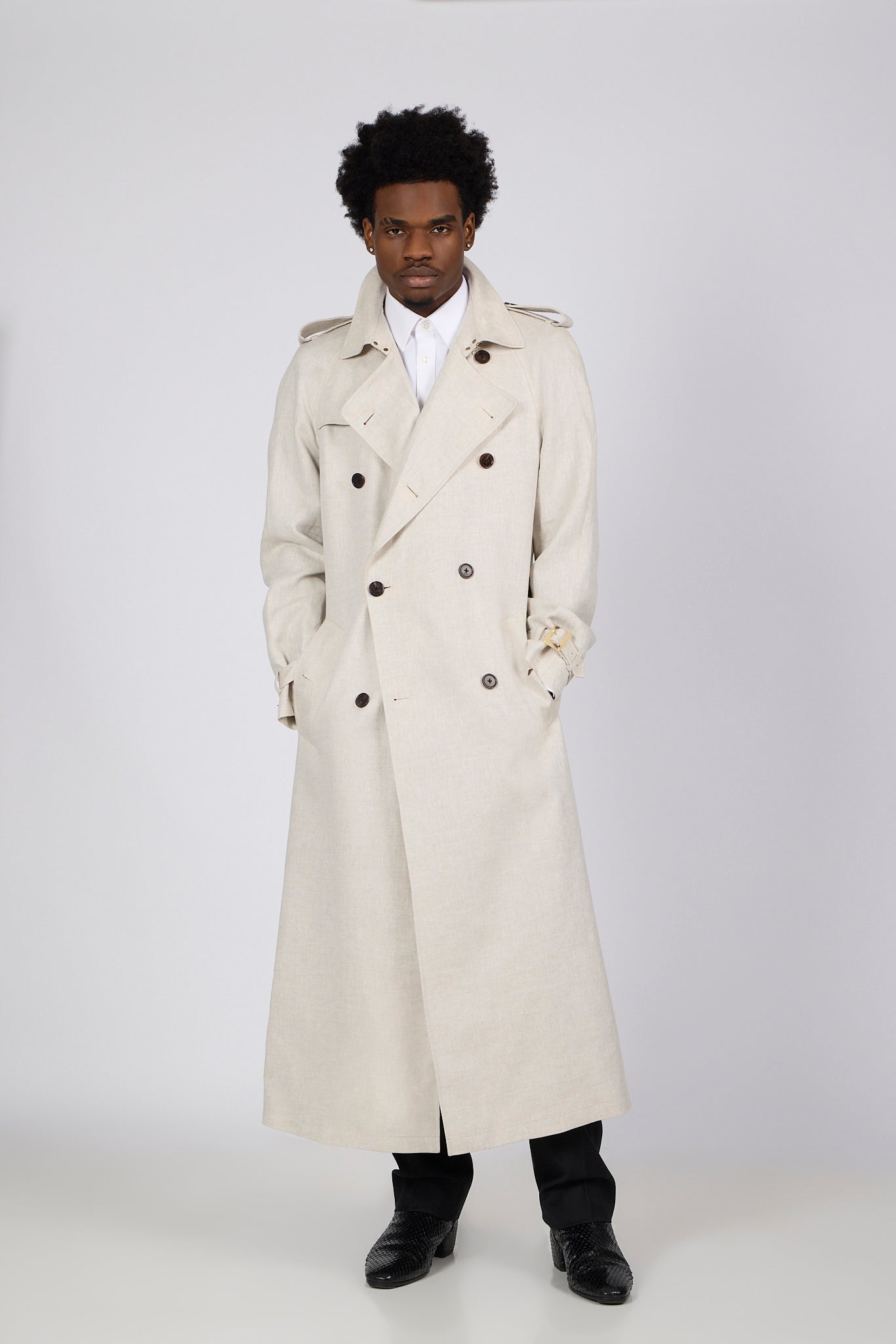 PM Line Trench Coat - Timeless Elegance in Light Beige
