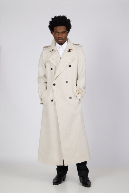 PM Line Trench Coat - Timeless Elegance in Light Beige