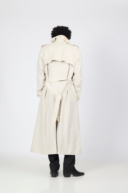PM Line Trench Coat - Timeless Elegance in Light Beige