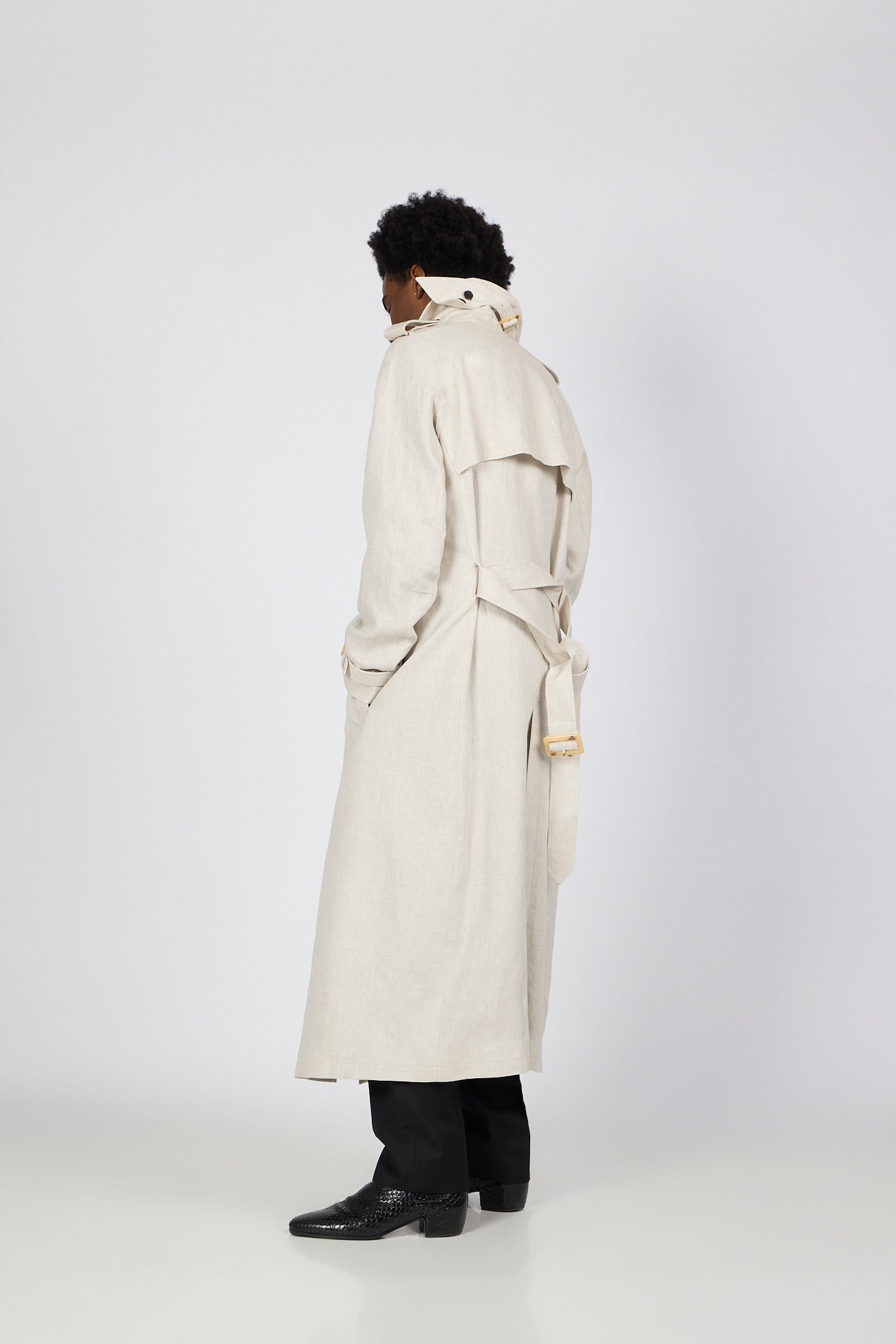PM Line Trench Coat - Timeless Elegance in Light Beige
