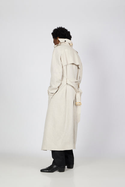 PM Line Trench Coat - Timeless Elegance in Light Beige