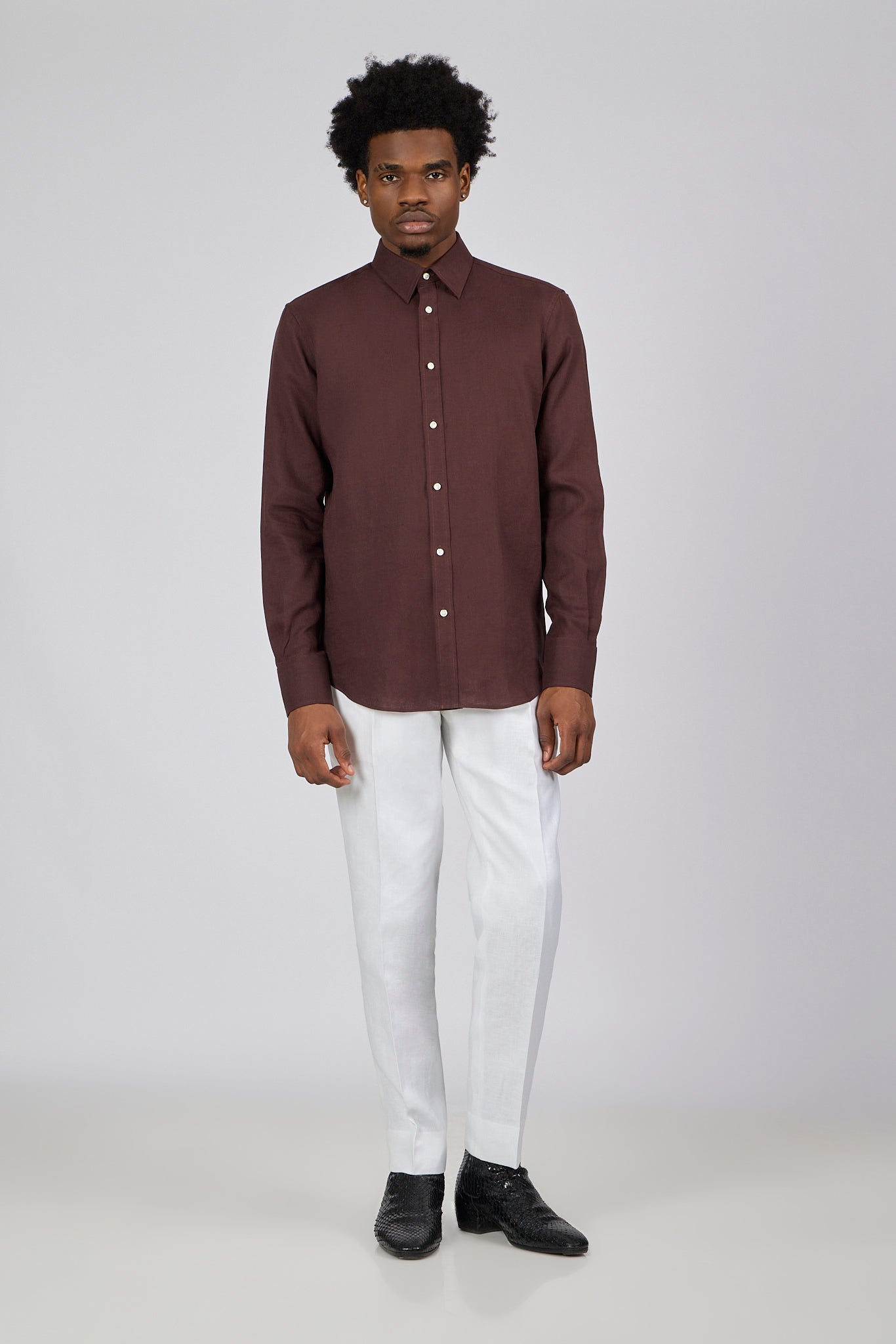 PM Brown Linen 5 Pocket Pant