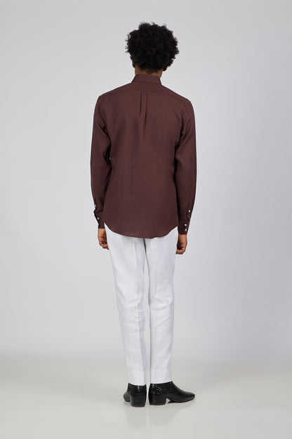 PM Brown Linen 5 Pocket Pant