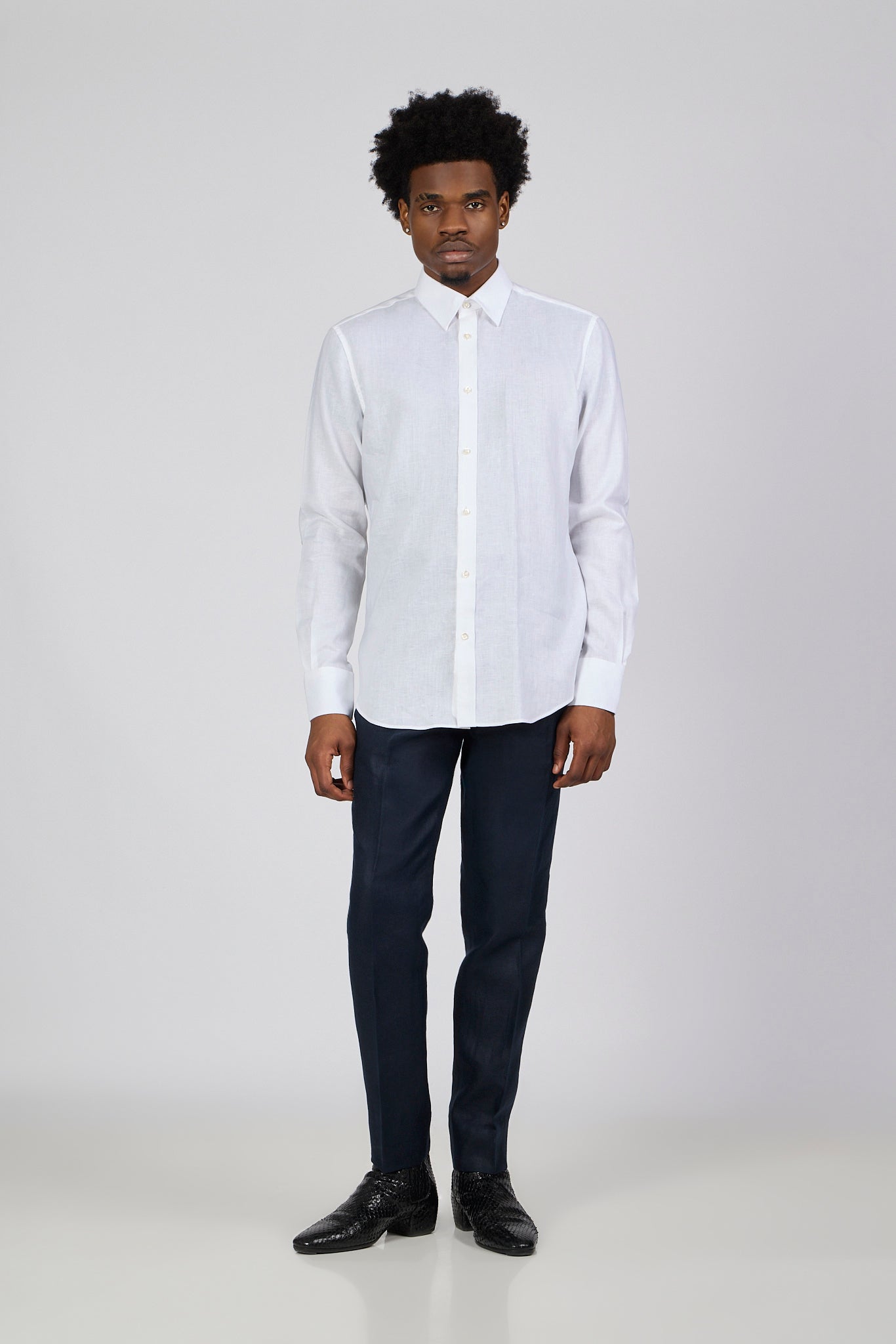 PM Navy Linen 5 Pocket Pant