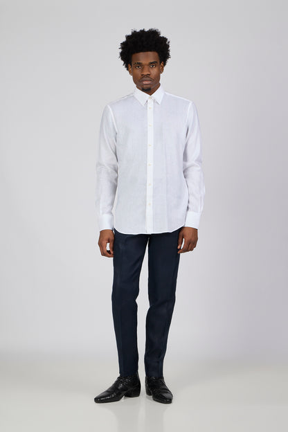 PM Navy Linen 5 Pocket Pant